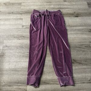 Fabletics purple velvet joggers size medium